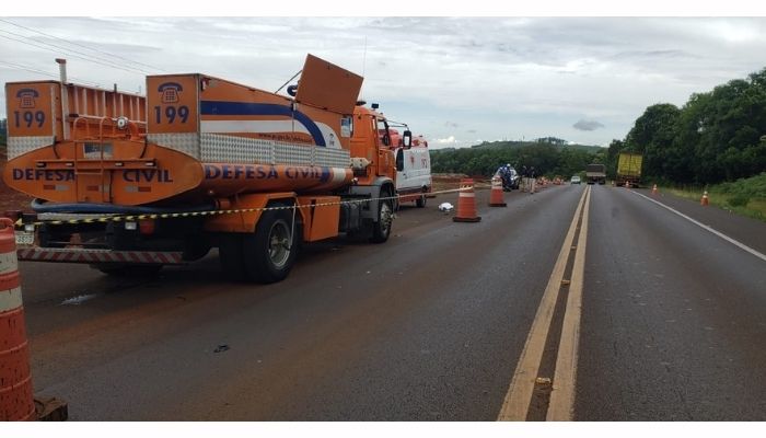 Ibema – Colisão entre moto e caminhão deixa uma pessoa morta no Km 533